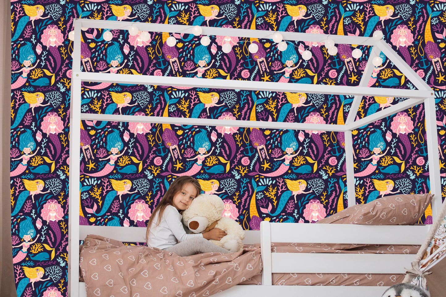 Wallpaper Fairytale Mermaid Cartoon Children's Room