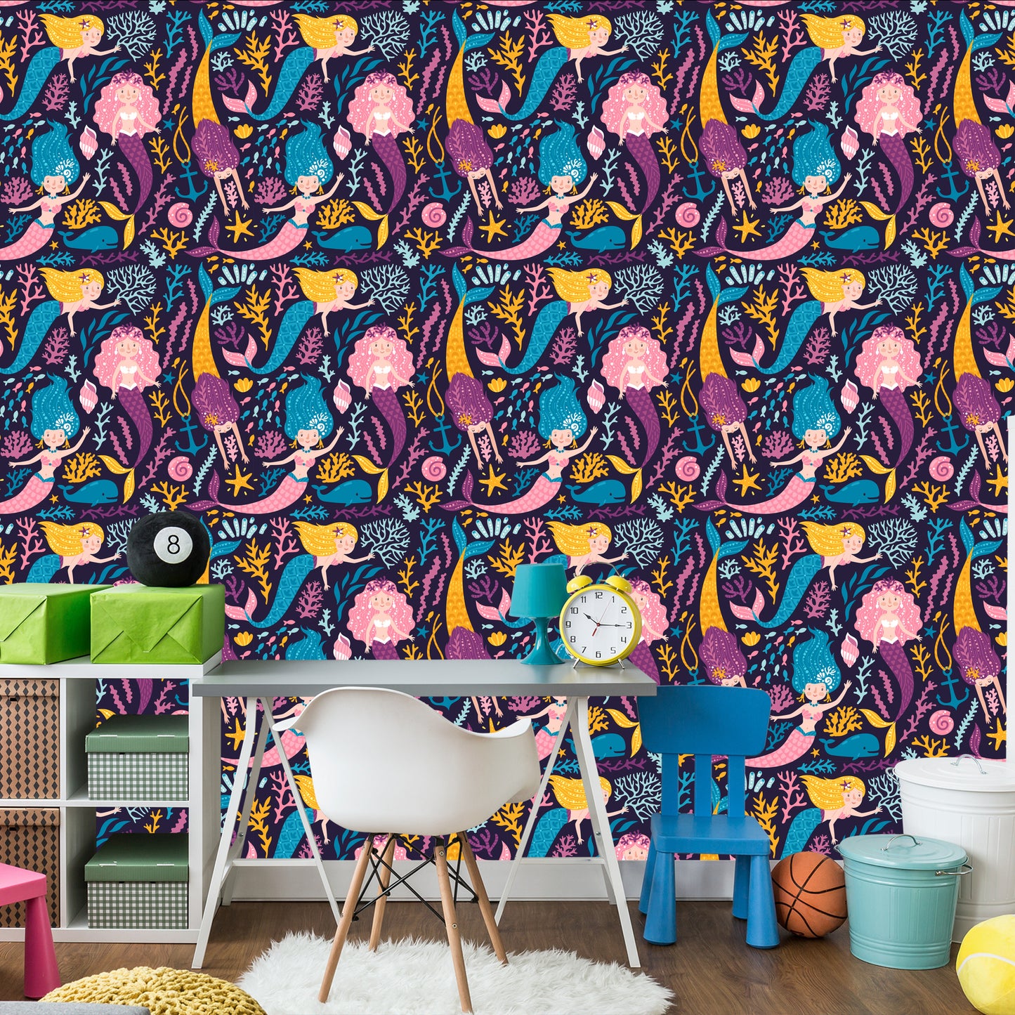 Wallpaper Fairytale Mermaid Cartoon Children's Room