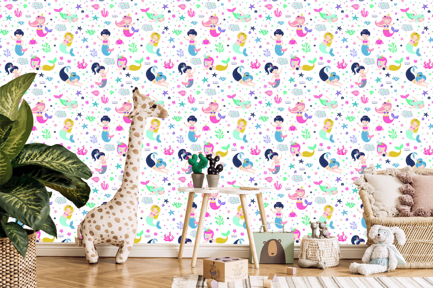 Wallpaper Fairy-Tale Mermaids Stars For A Child's Room