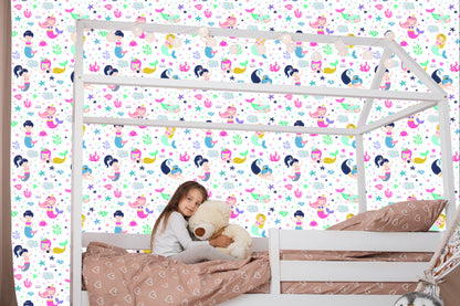 Wallpaper Fairy-Tale Mermaids Stars For A Child's Room