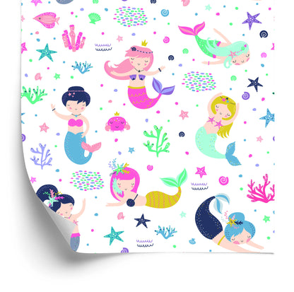 Wallpaper Fairy-Tale Mermaids Stars For A Child's Room