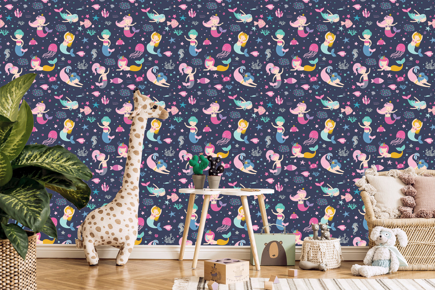 Wallpaper Mermaids From A Fairy Tale For A Child's Room