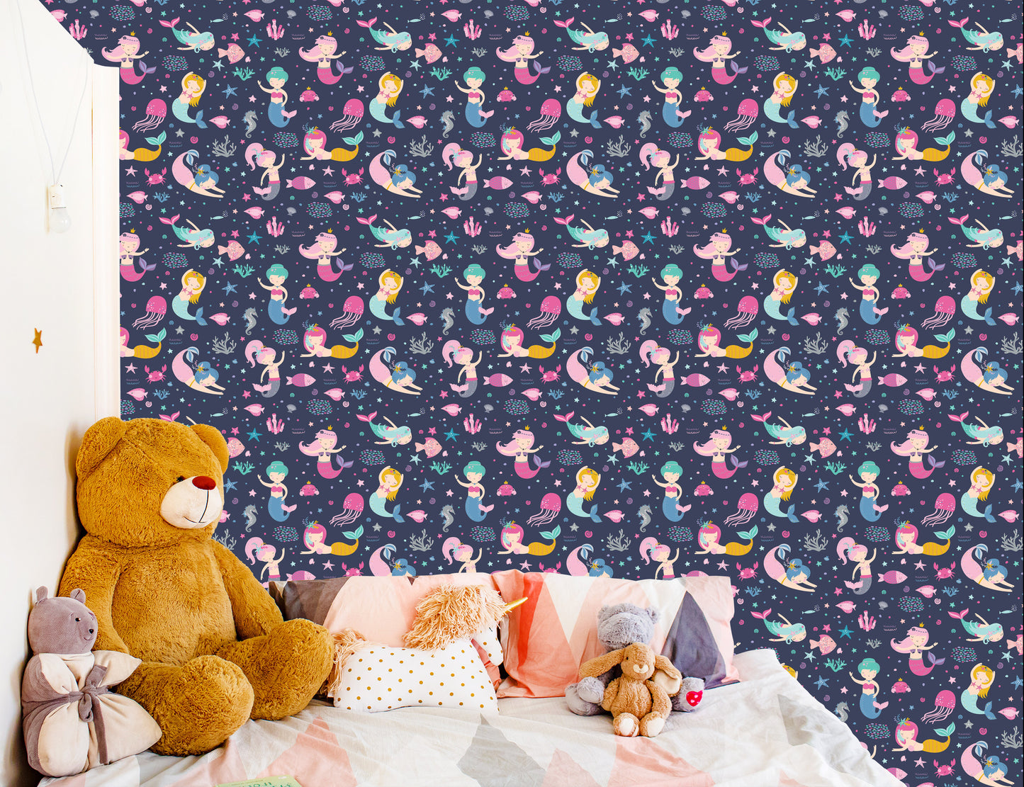 Wallpaper Mermaids From A Fairy Tale For A Child's Room