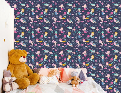 Wallpaper Mermaids From A Fairy Tale For A Child's Room