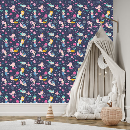Wallpaper Mermaids From A Fairy Tale For A Child's Room