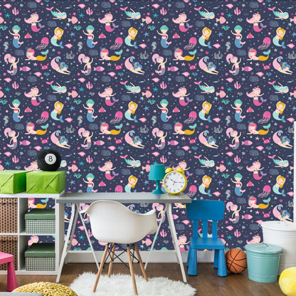 Wallpaper Mermaids From A Fairy Tale For A Child's Room