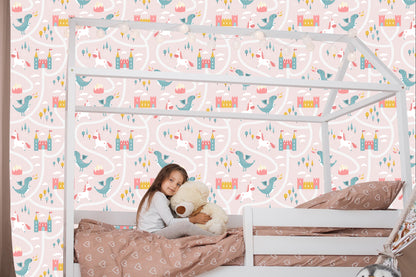 Wallpaper Dragons Unicorns From A Fairy Tale Children's Room