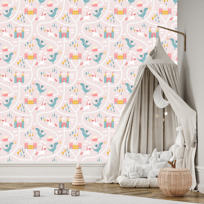 Wallpaper Dragons Unicorns From A Fairy Tale Children's Room