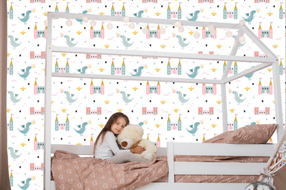 Wallpaper Fairytale Clouds Dragons For Baby Room