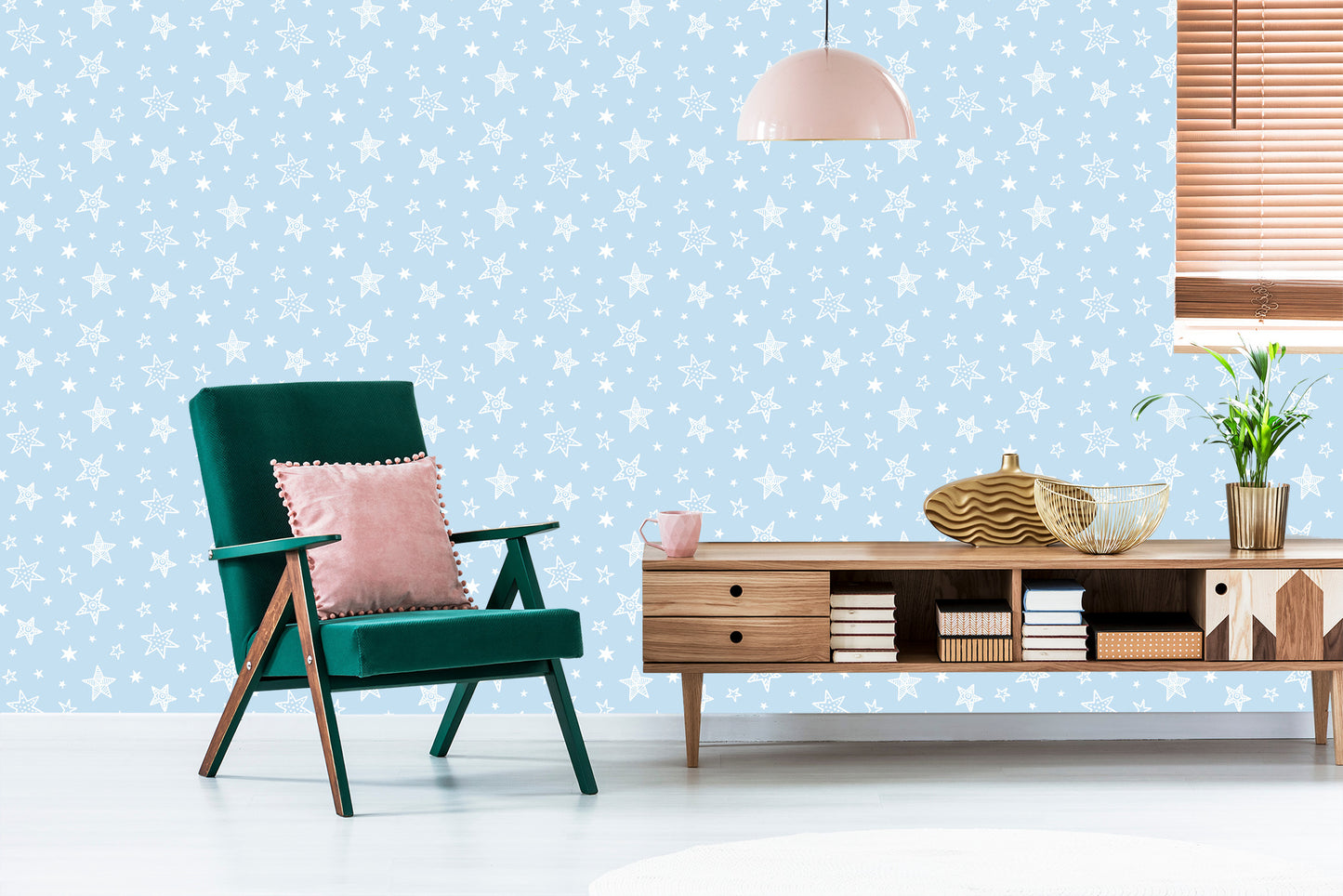 Wallpaper For Children - Stars Like Snowflakes
