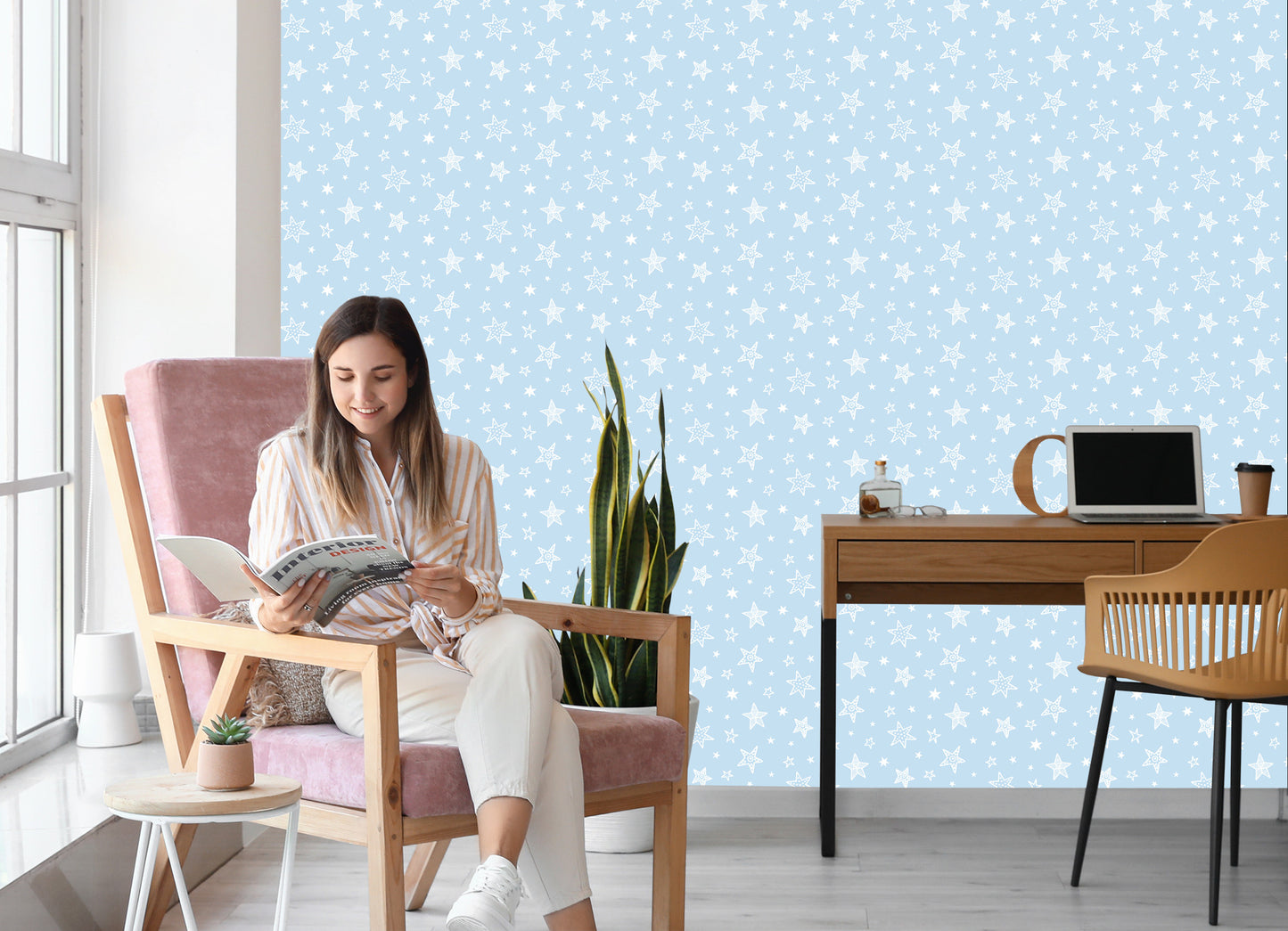 Wallpaper For Children - Stars Like Snowflakes