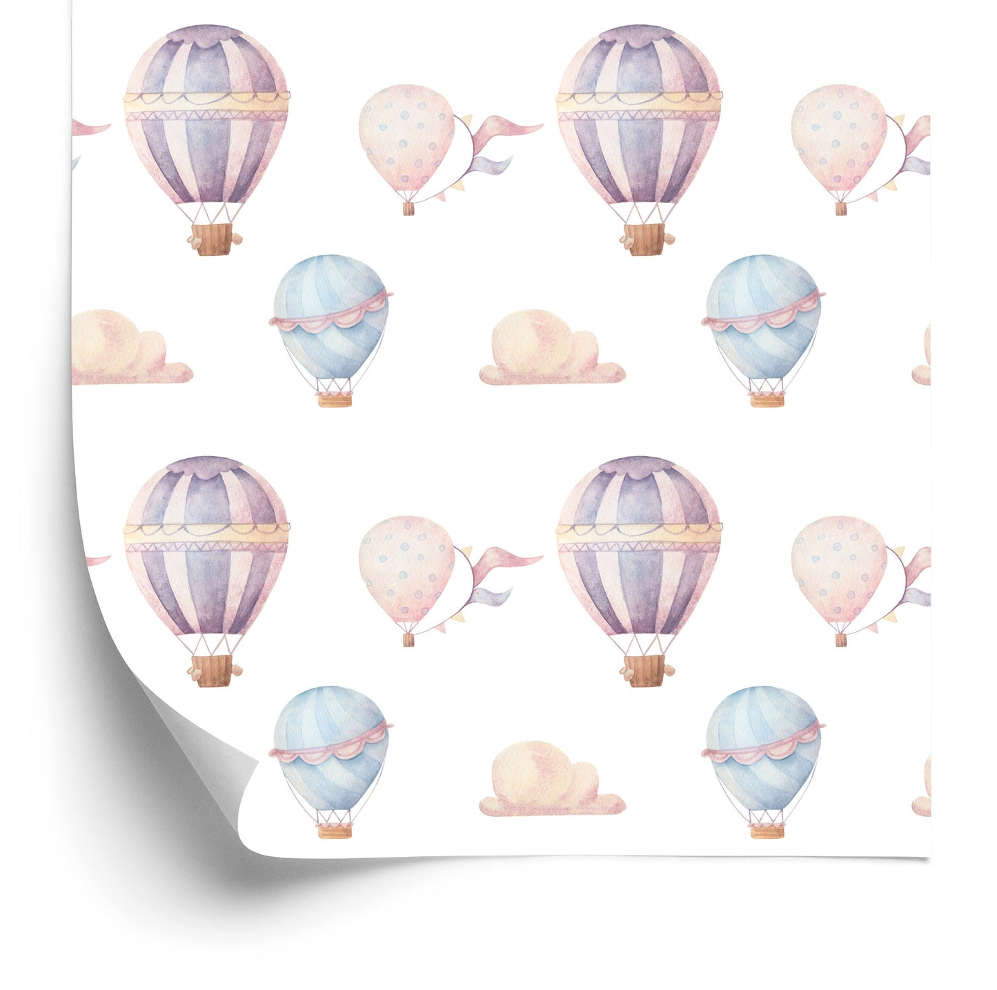 Wallpaper For Baby's Room Pastel Cloud Balloons