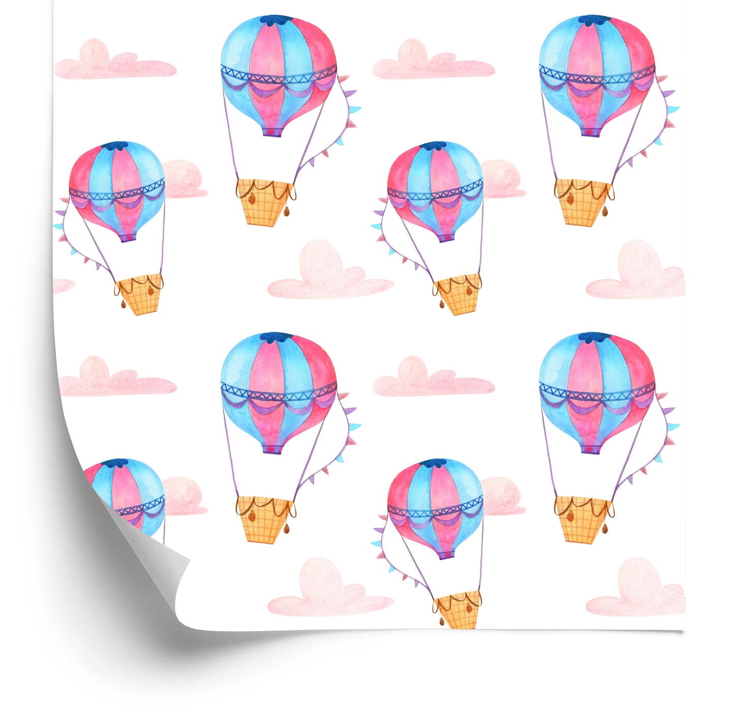 Wallpaper Pastel Cloud Balloons For Children's Room