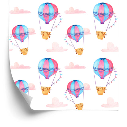 Wallpaper Pastel Cloud Balloons For Children's Room