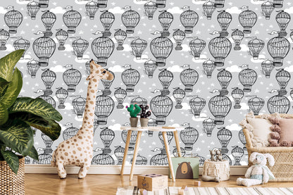 Wallpaper Balloons With Stars In The Background