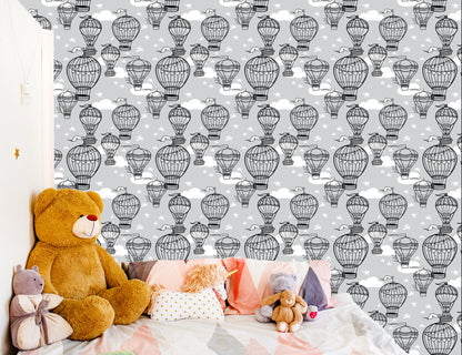 Wallpaper Balloons With Stars In The Background