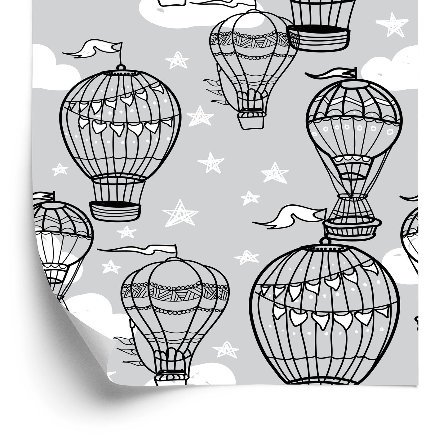 Wallpaper Balloons With Stars In The Background
