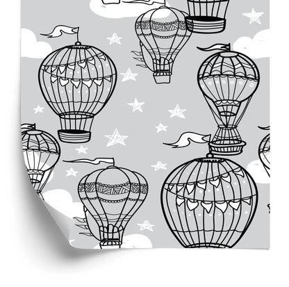 Wallpaper Balloons With Stars In The Background