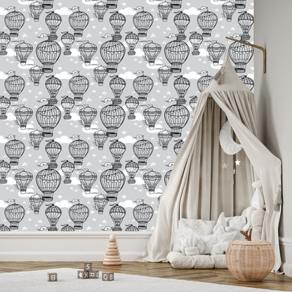 Wallpaper Balloons With Stars In The Background