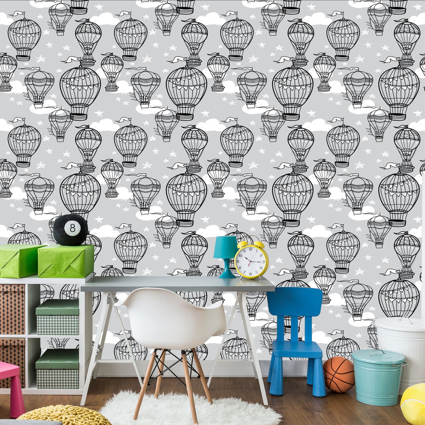 Wallpaper Balloons With Stars In The Background
