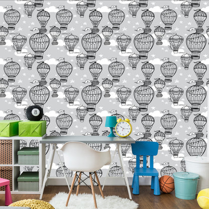 Wallpaper Balloons With Stars In The Background