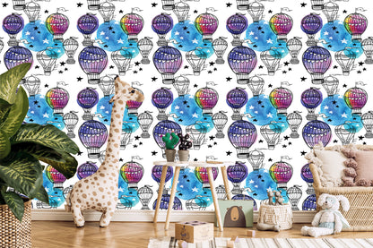 Wallpaper Balloons Against The Stars