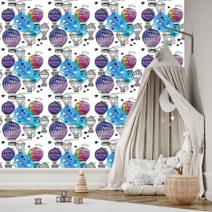 Wallpaper Balloons Against The Stars