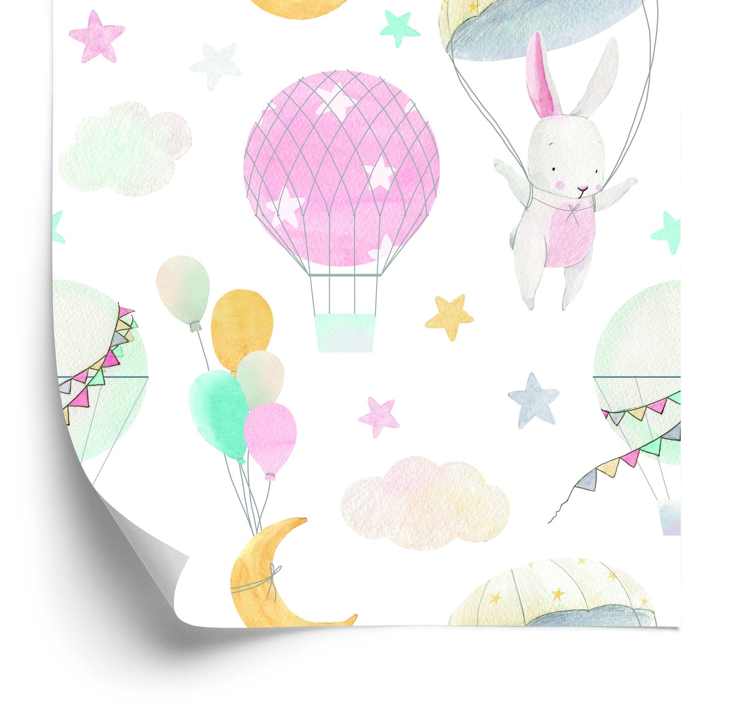 Wallpaper Balloons On The Background Of Colorful Stars