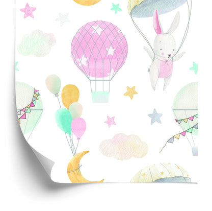 Wallpaper Balloons On The Background Of Colorful Stars