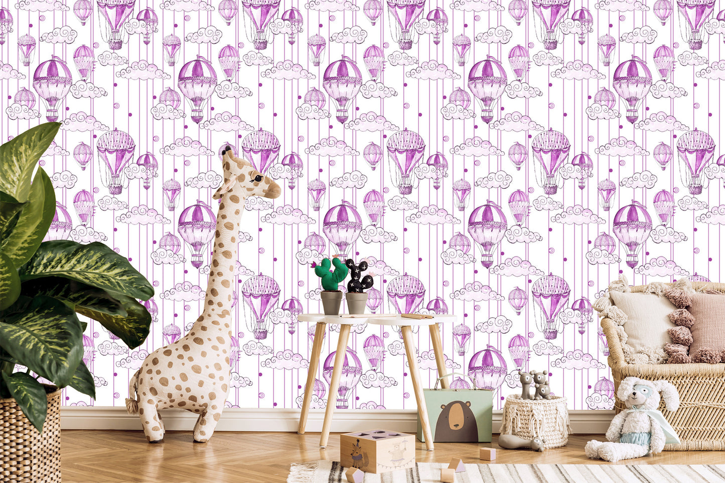Wallpaper Balloons In Shades Of Violet