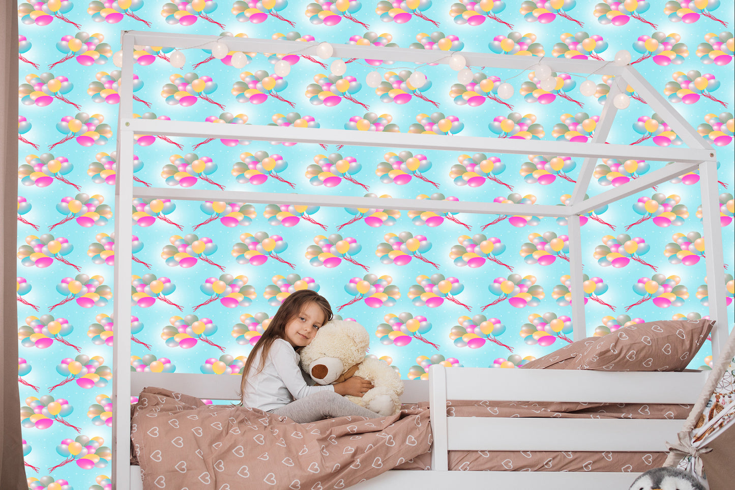 Wallpaper Balloons On Dots Background
