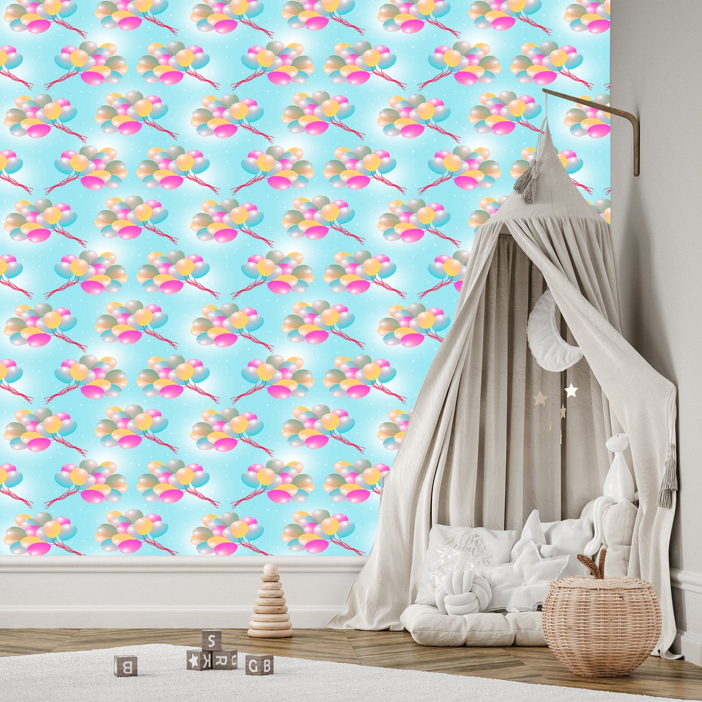 Wallpaper Balloons On Dots Background