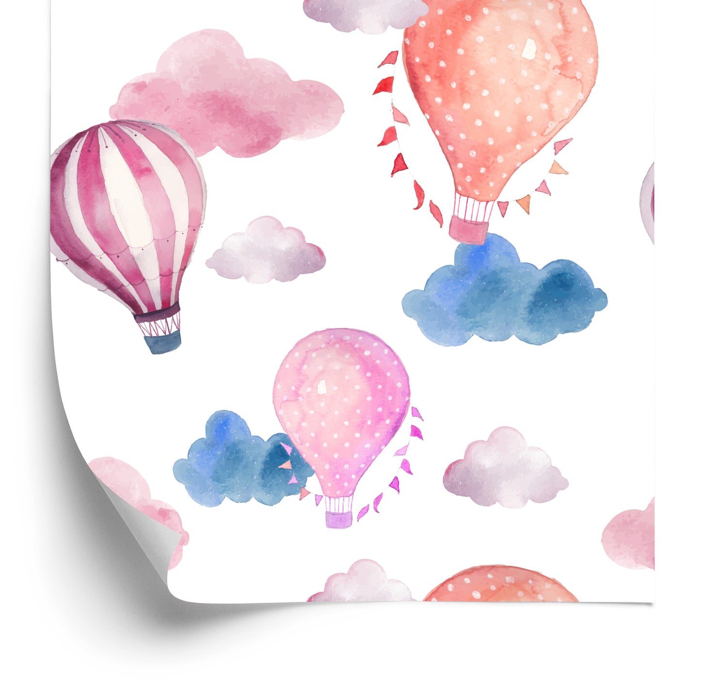 Wallpaper Balloons On A Background Of Colorful Clouds