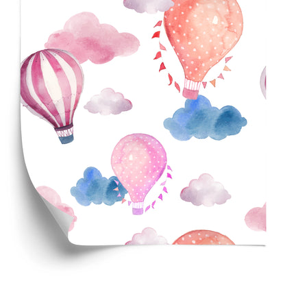 Wallpaper Balloons On A Background Of Colorful Clouds