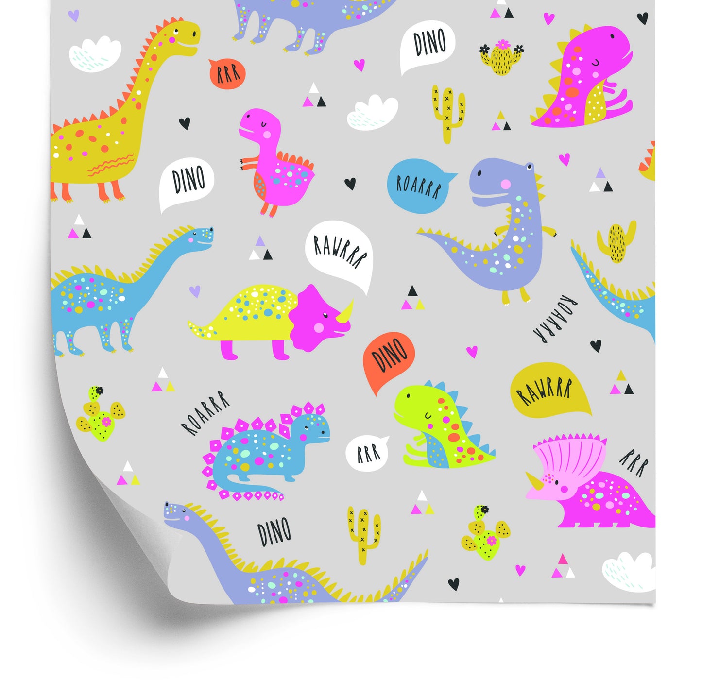 Wallpaper For Children Colorful Nature Flowers Dinosaurs