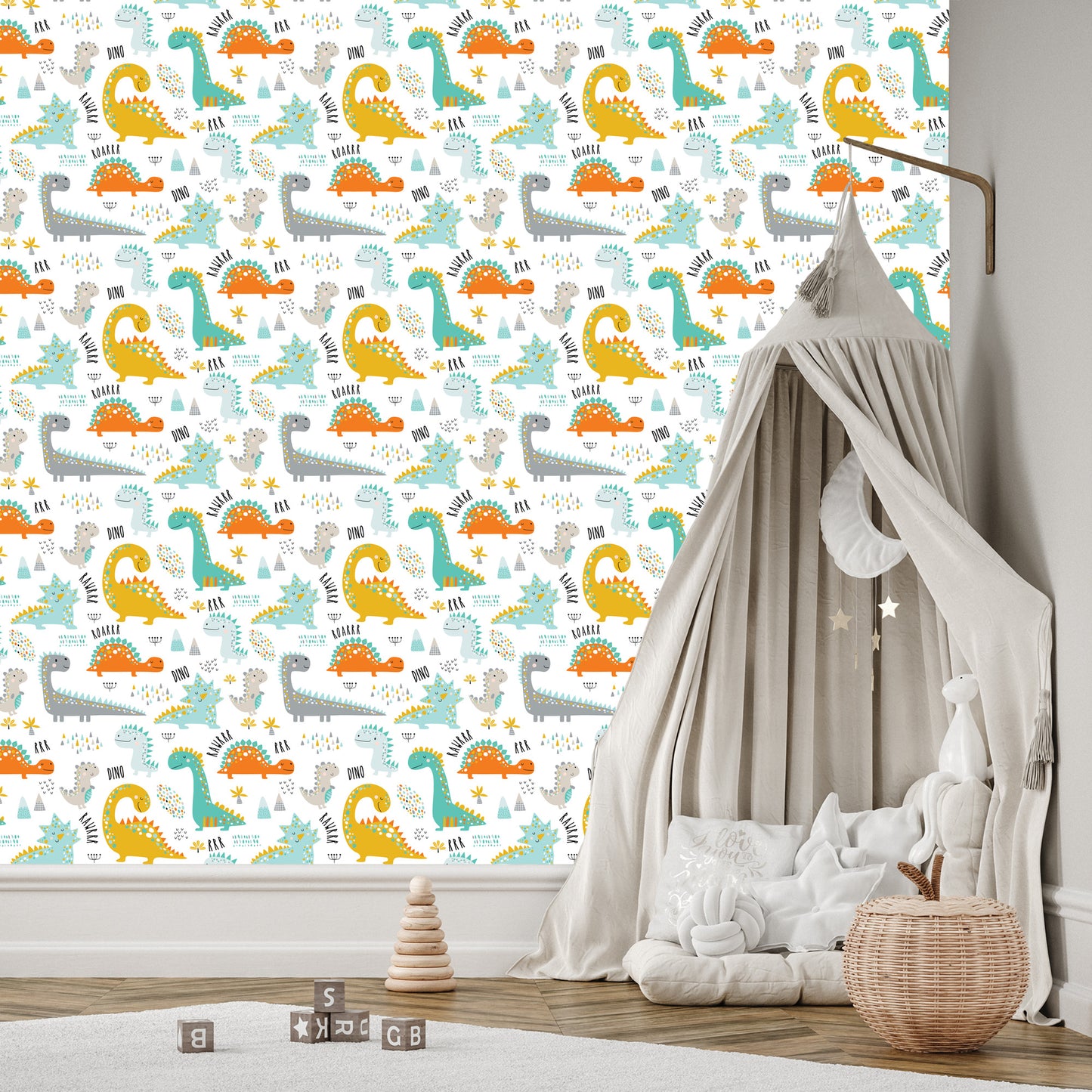 Wallpaper For Children Colorful Dinosaurs Mountains Nature