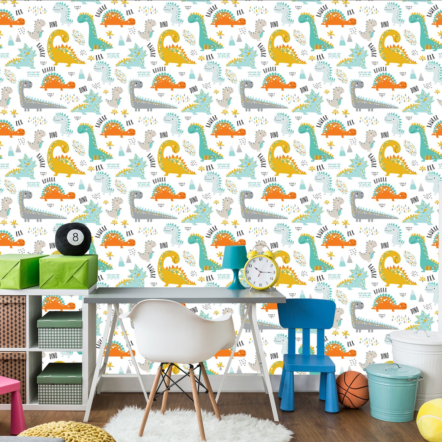 Wallpaper For Children Colorful Dinosaurs Mountains Nature