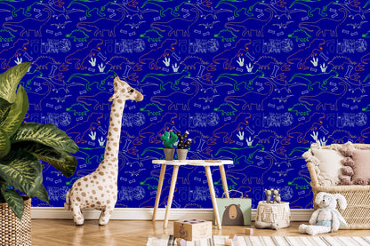Wallpaper For Children Colorful Animal Dinosaurs