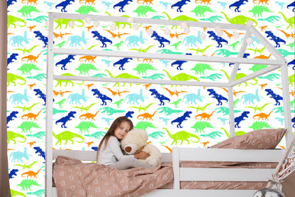 Wallpaper Colorful Dinosaurs Children's Room