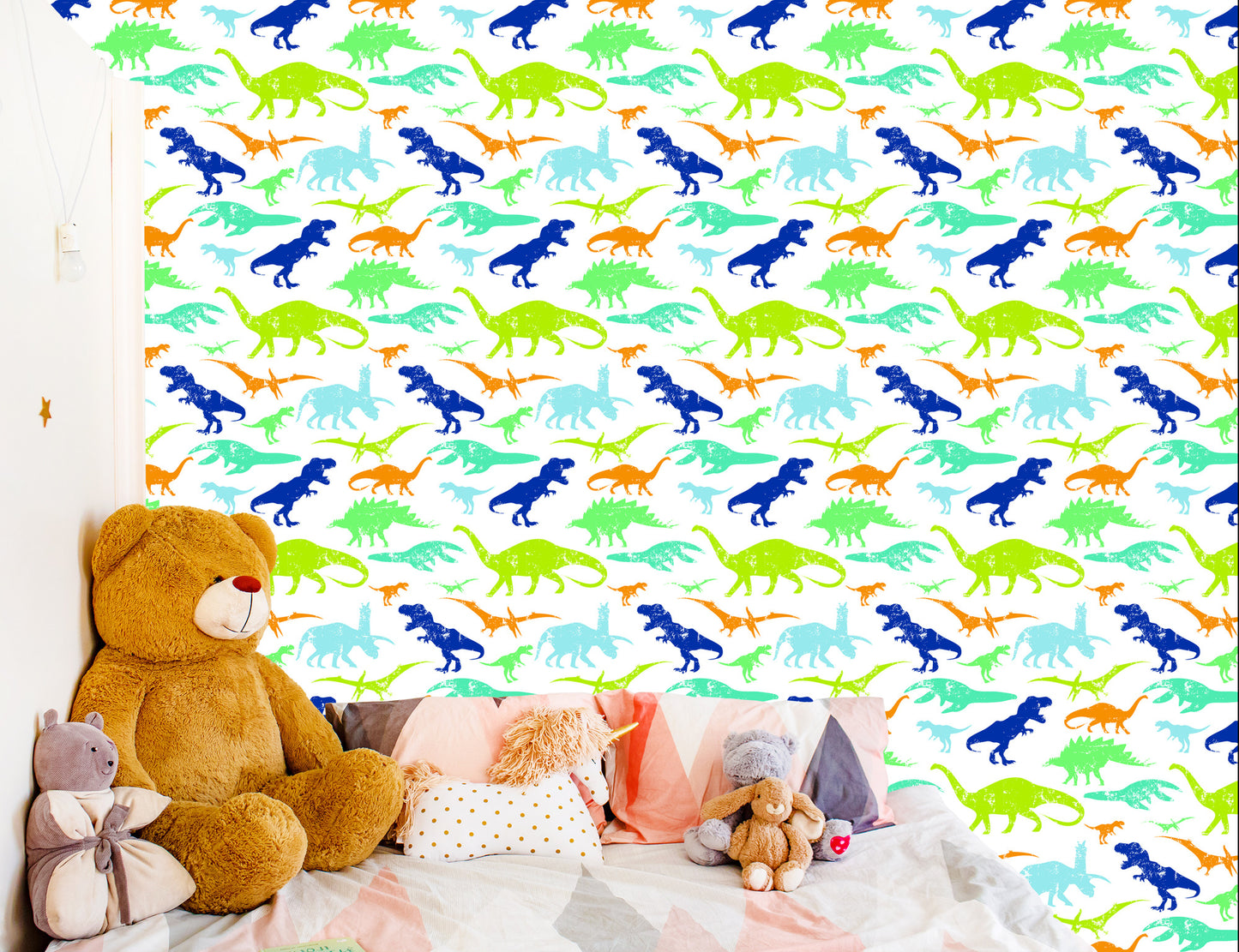 Wallpaper Colorful Dinosaurs Children's Room