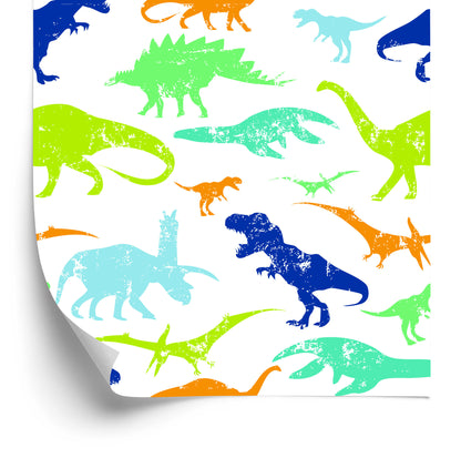 Wallpaper Colorful Dinosaurs Children's Room