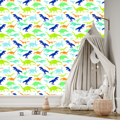 Wallpaper Colorful Dinosaurs Children's Room