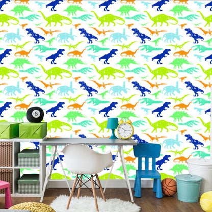 Wallpaper Colorful Dinosaurs Children's Room