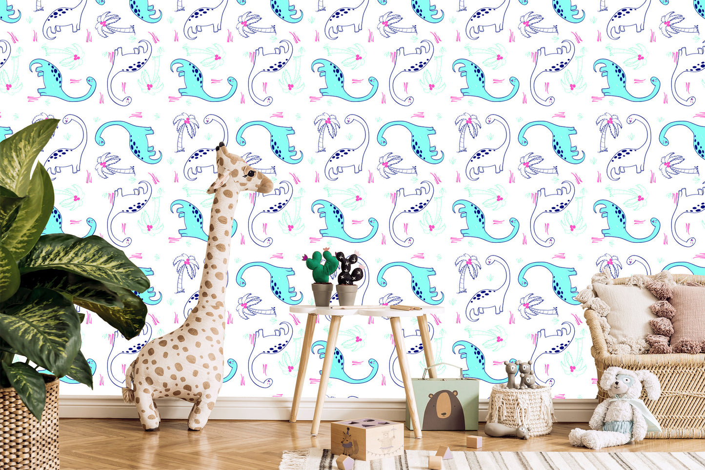 Wallpaper Dinosaurs And Palm Trees