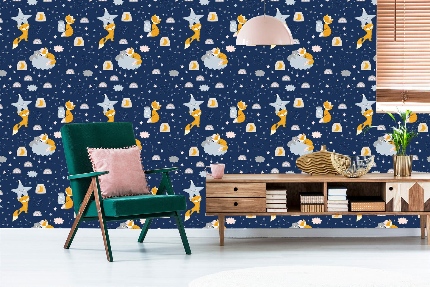 Wallpaper Foxes And Teddy Bears In Space