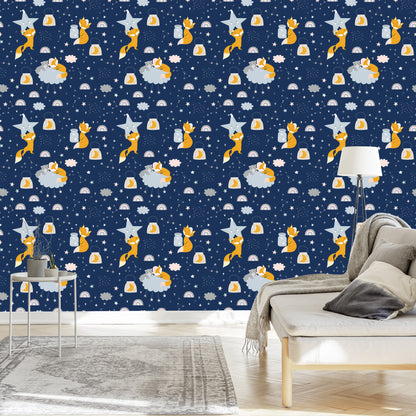 Wallpaper Foxes And Teddy Bears In Space