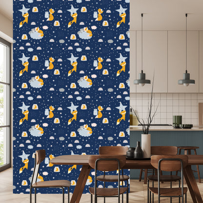 Wallpaper Foxes And Teddy Bears In Space