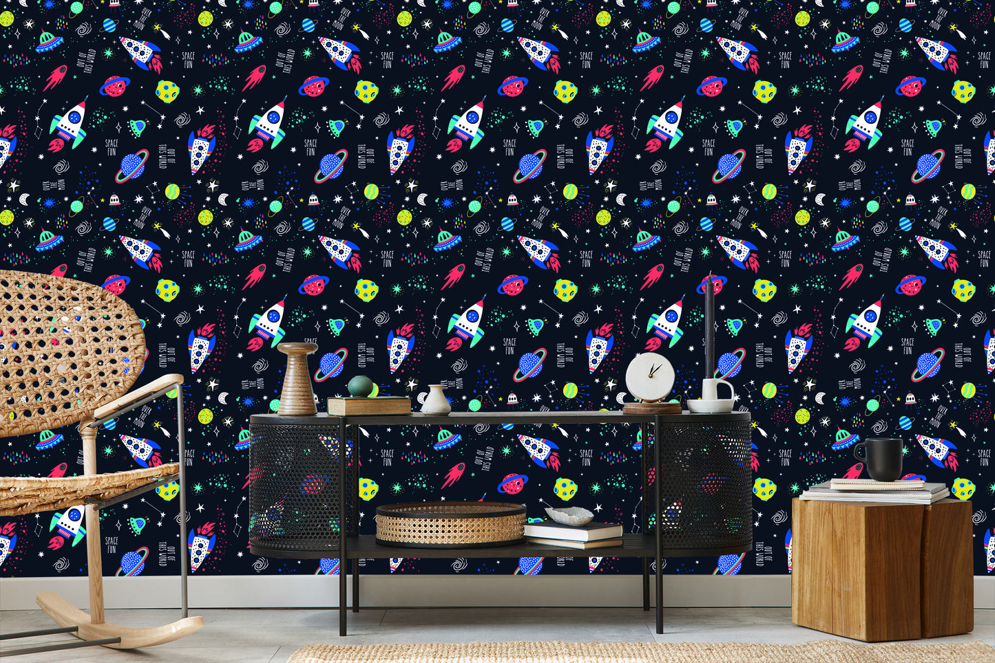 Wallpaper Space Rockets And Ufo
