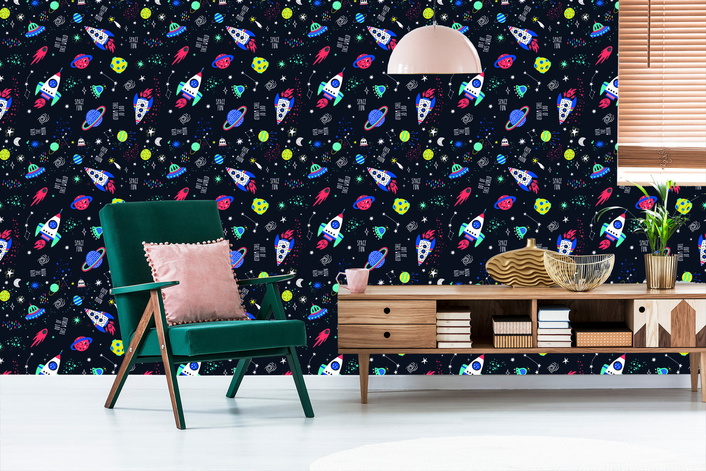 Wallpaper Space Rockets And Ufo