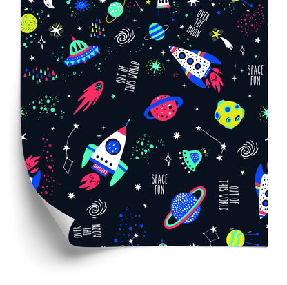 Wallpaper Space Rockets And Ufo